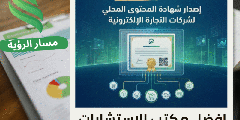 إصدار شهادة المحتوى المحلي لشركات التجارة الإلكترونية في حي الخالدية